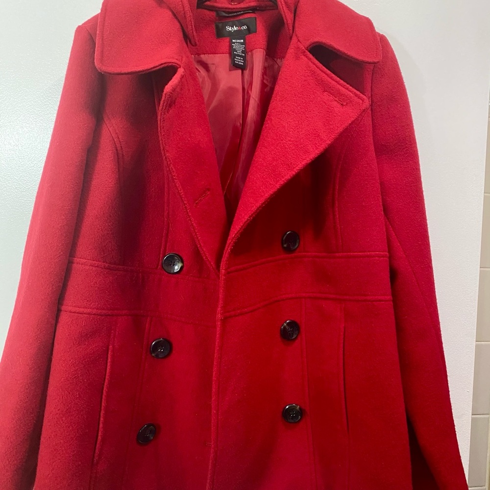 Style & Co - Red wool coat - Picture 3 of 6